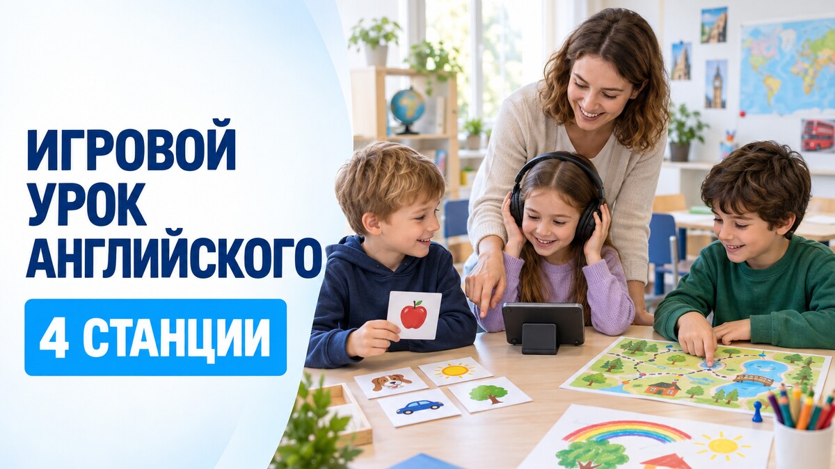 Игровой урок английского в начальной школе: маршрут по четырём станциям