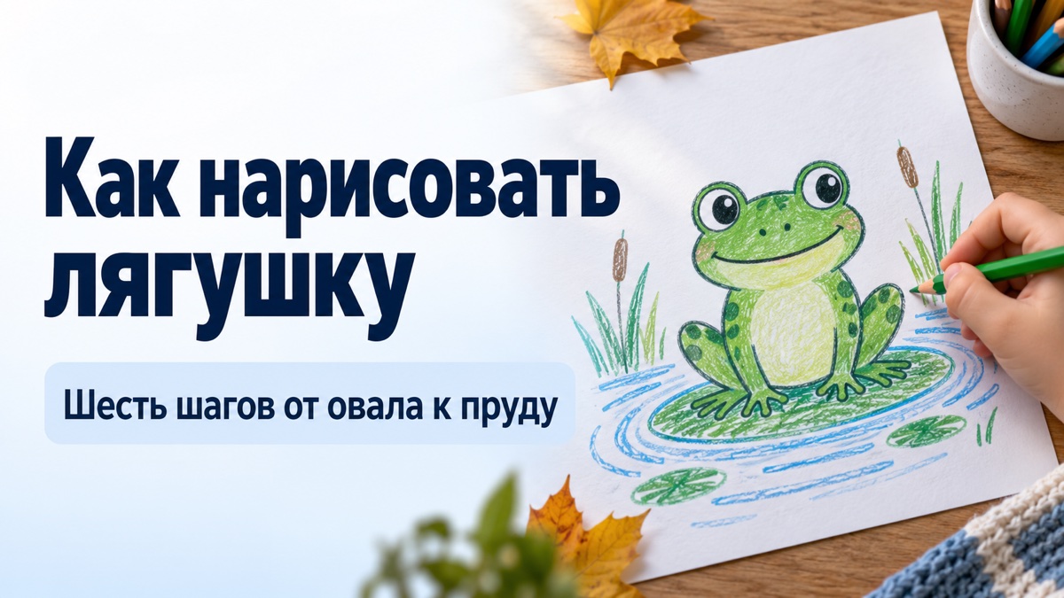 Как нарисовать лягушку: простой рисунок по шагам