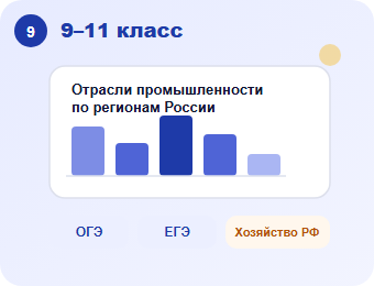 Пример задания по географии для 9–11 класса: отрасли промышленности по регионам России