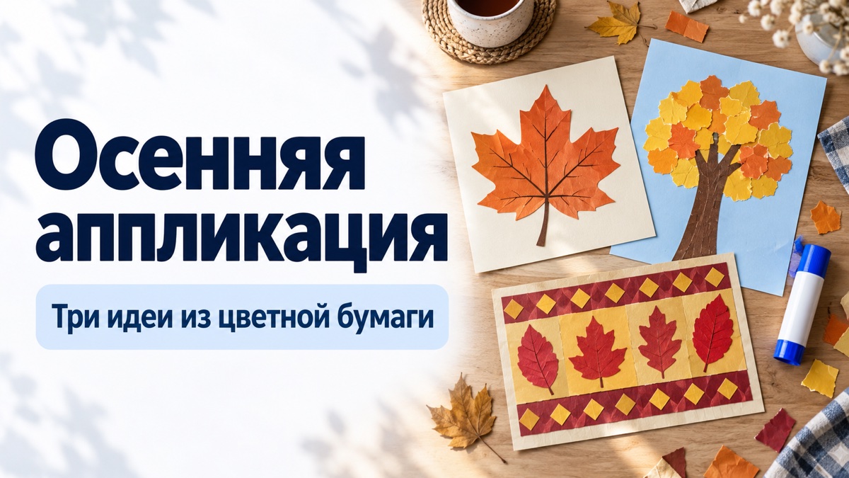 Осенняя аппликация: идеи из цветной бумаги для детского сада