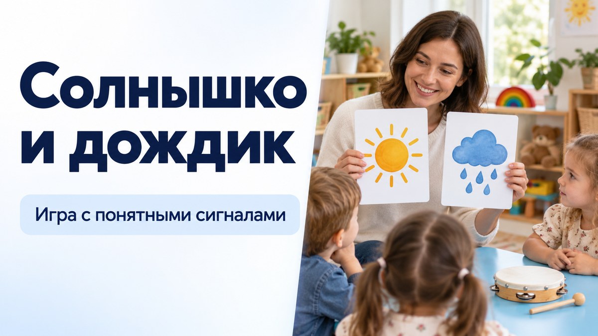 «Солнышко и дождик»: музыкальная игра с простыми сигналами